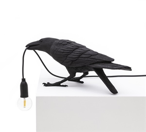 Seletti Bird Playing Bordslampa Svart Utomhus